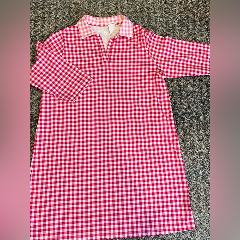 NWT Draper James x Lands' End Women's 3/4 Length Sleeve Supima Dress